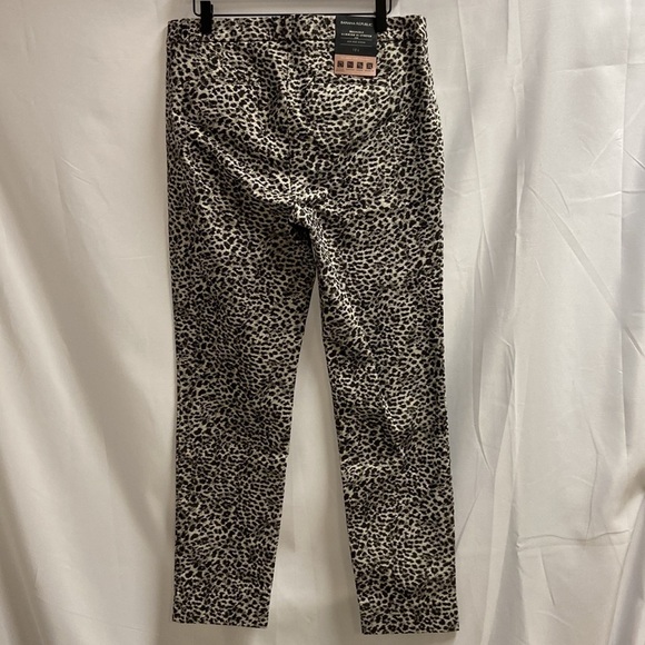 Banana Republic Mid-Rise Sloan Metallic Leopard Print Pants Brown Sz 12 Long NWT - Picture 5 of 8